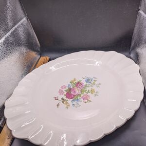 Vintage USA Limoges Cream and Pink Serveware Plate